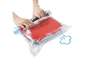 10Pack Travel Space Saver Bags (4 x S, 3 x L, 3 xL), Reusable KFYM Vacuum Travel Storage Bag, Saves 75% of Storage Space, Rol