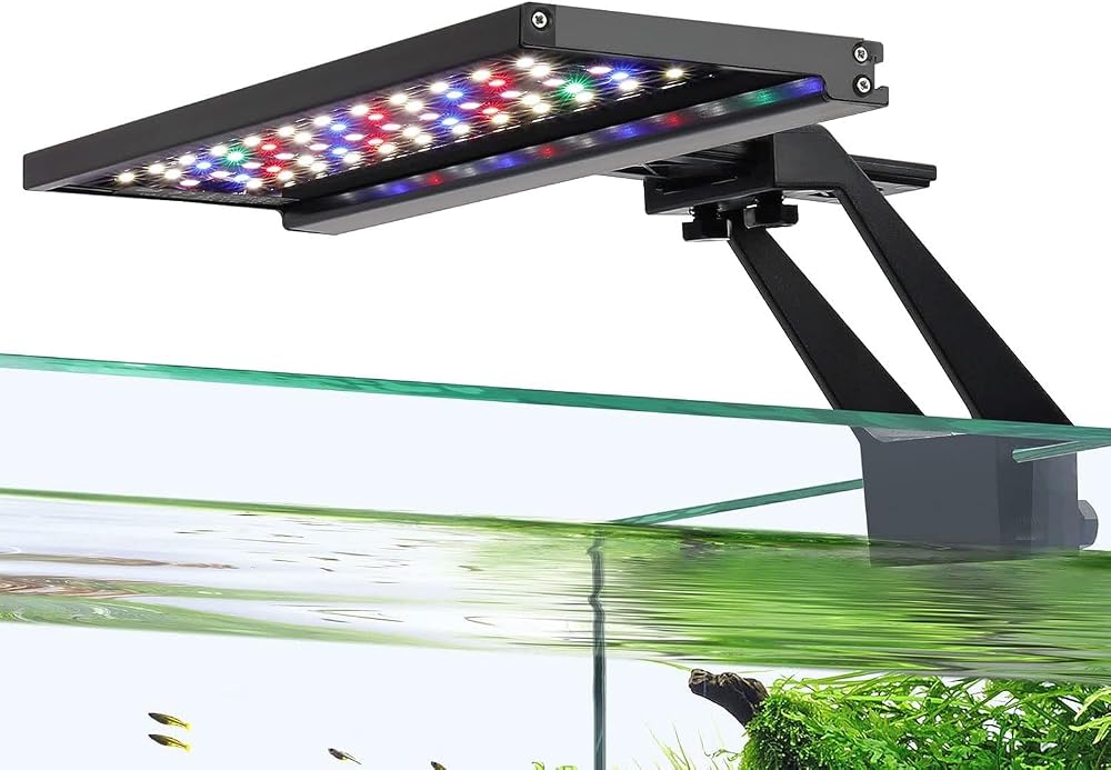 hygger Clip On Full Spectrum Aquarium Light 14W Day Night Timers 60LED