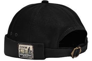 XYIYI Mens Docker Cap Brimless Hats Skullcap Worker Sailor Cap Rolled Cuff Retro Beanie Hat