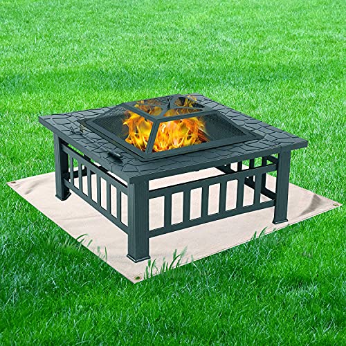 BOOFIRE Fire Pit Mat, Grill Mat for Ground, Patio, Deck, Lawn, Outdoor