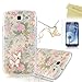 S3 Case,Galaxy S3 Case (Not for S3 Mini) Mavis's Diary 3D Handmade Bling Crystal Cute Butterfly Sparkle Glitter Pink Flowers Case Hard Cover for Samsung Galaxy S3 I9300 & Dust Plug & Screen Protector