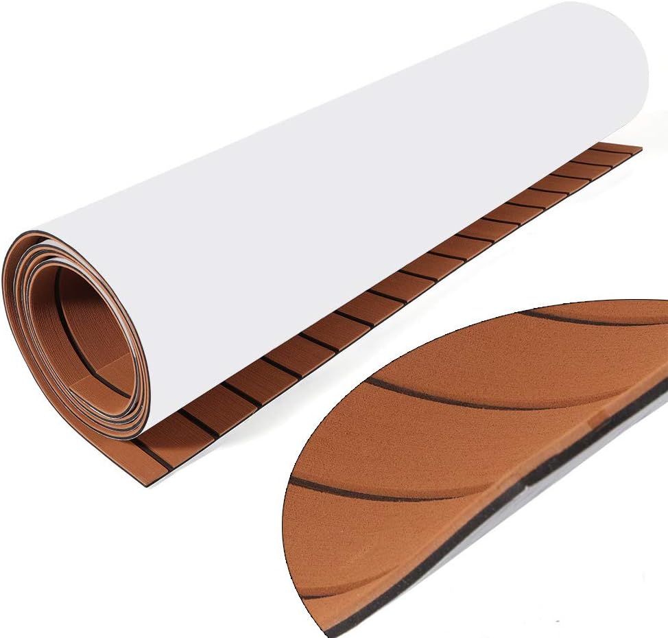 Tapis De Pont Bateau MIJOBS En Mousse EVA - 240x90cm - Antidérapant, Imperméable - Teck