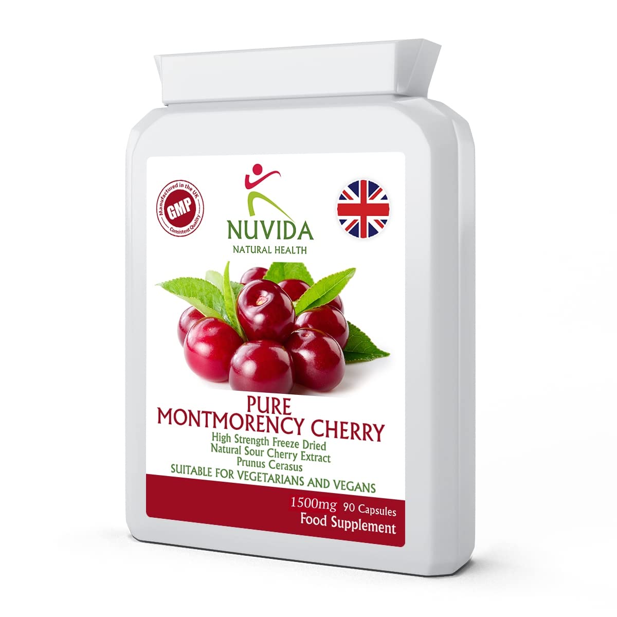 Montmorency Cherry Capsules / 90 x 1500mg / High Strength Cherry Supplement/Vegan and Vegetarian Friendly