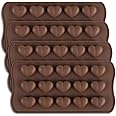 homEdge 15-Cavity Dimpled Heart Shape Chocolate Mold, Silicone Dimpled Valentine Heart Chocolate Gummy and Candy Mold