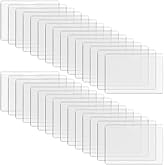 WYOMER 100 Pack Clear Self-Adhesive Business Card Pockets | 100-pack 3.7"x2.3" clear self-adhesive business card pockets. Top-open plastic label holders for bins and files