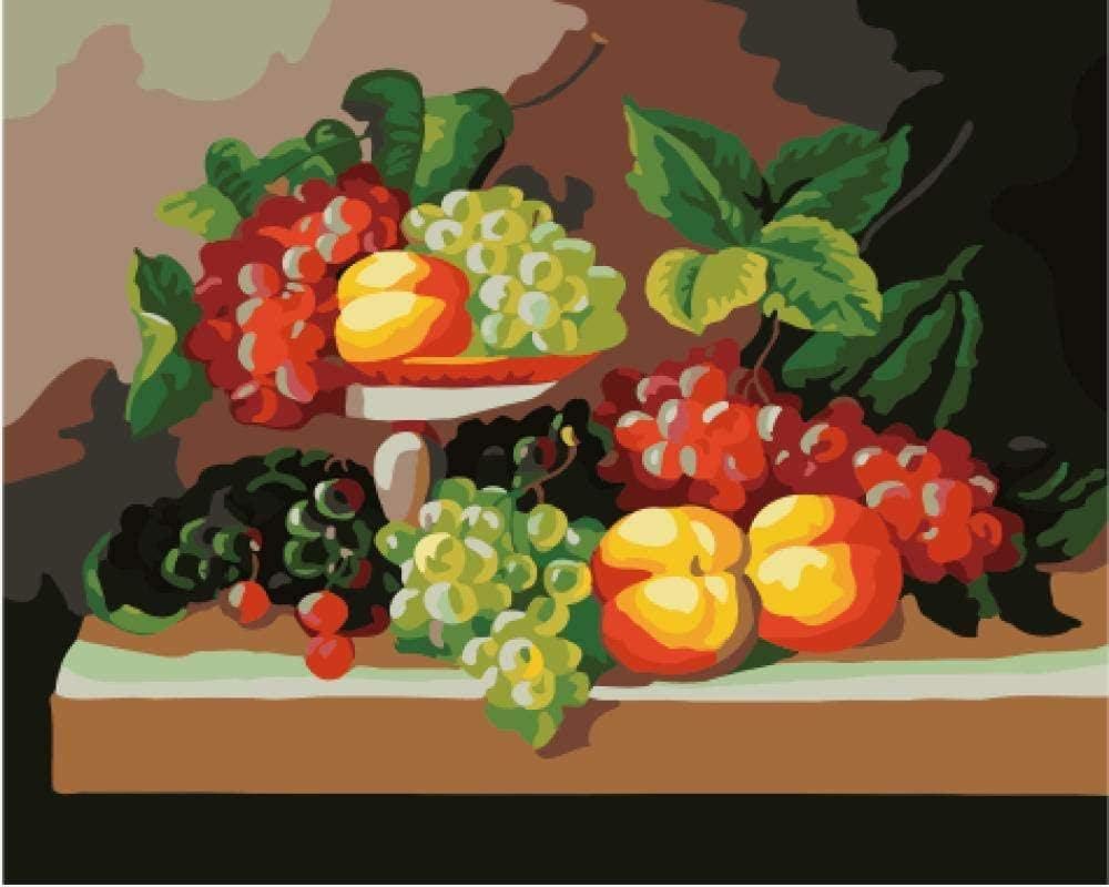 JCILZX fruitPainting by Numbers Kits with Brushes and Acrylic Pigment