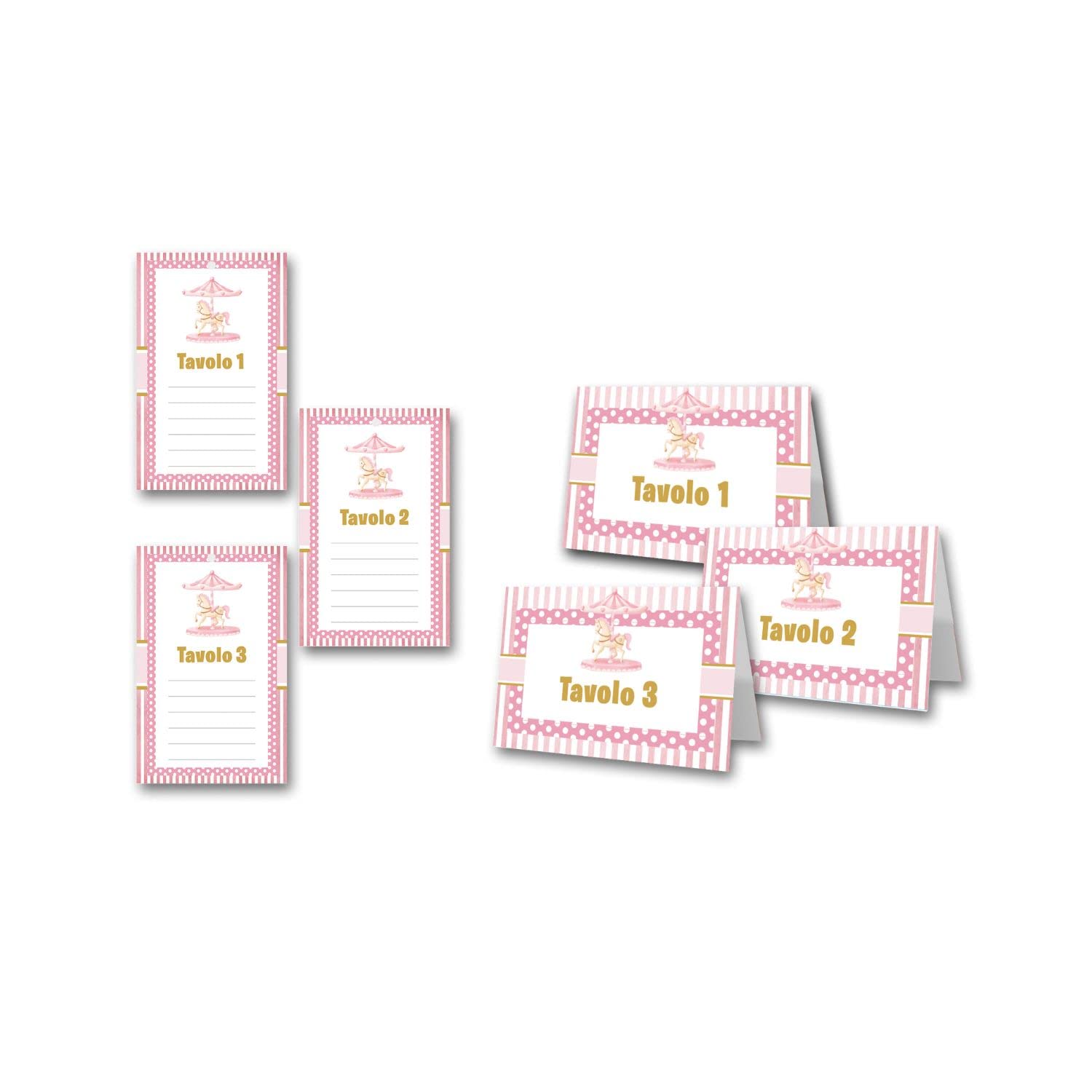 Baptism Table Mark (Carrusel Rosa)