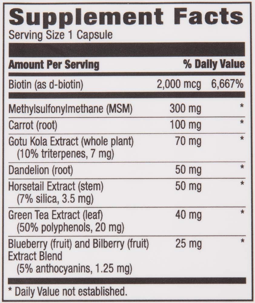 Brand - Revly Vegan Hair, Skin, & Nails Complex with Biotin 2000 mcg, 90 Capsules, 3 Month Supply: Health & Personal Care