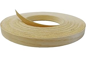 EBPSNEER Pre-glued Ash Wood Veneer Edge Banding 1/2 inch X 50ft Roll-Iron On Veneer Edging-Plywood Backed with Hot Melt Adhesive-Flexible Edgebanding Strip for Furniture Shelves Cabinet