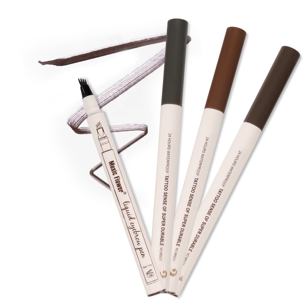 Microblading Eyebrow Pen, Sweat-proof Long-lasting Waterproof Eyebrow Pen for Eyes Makeup (01 Chestnut)