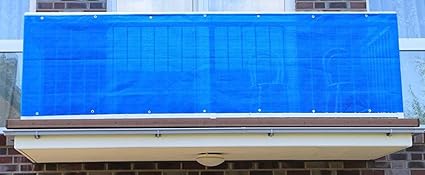Blau 4x0,9m Smart Deko Balkonsichtschutz, Balkonverkleidung, Windschutz, Sichtschutz und UV-Schutz für Balkon, Gartenanlagen,