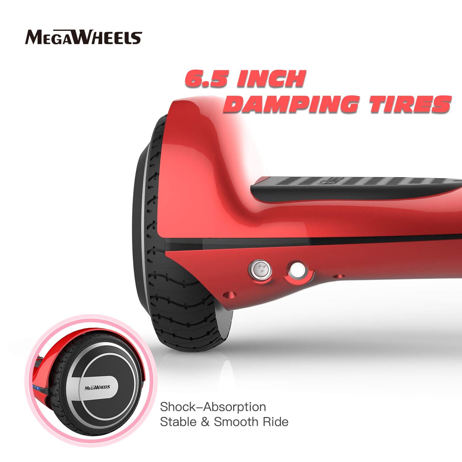 MEGAWHEELS Smart Hoverboard - UL Certified Safety Battery, Build-in Bluetooth Speaker & Led Lights Self-Balancing Hover Board