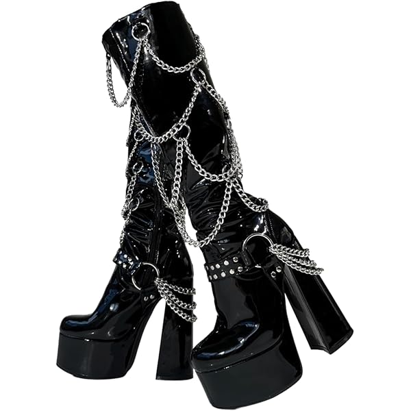 26.p.pretty様 Amazon.com | Frankie Hsu Goth Sexy Chunky Platform Knee High