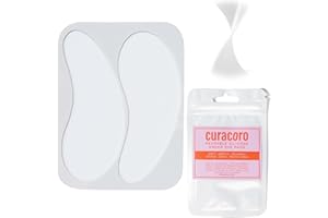 Curacoro Reusable Eye Pads, Silicone Under Eye Patches Lash Lift Cover Eyelash Extension | Soft Pads for Sensitive Skin during Eyelash Perm Lamination & Lash Extensions Remover (White, Style 3)