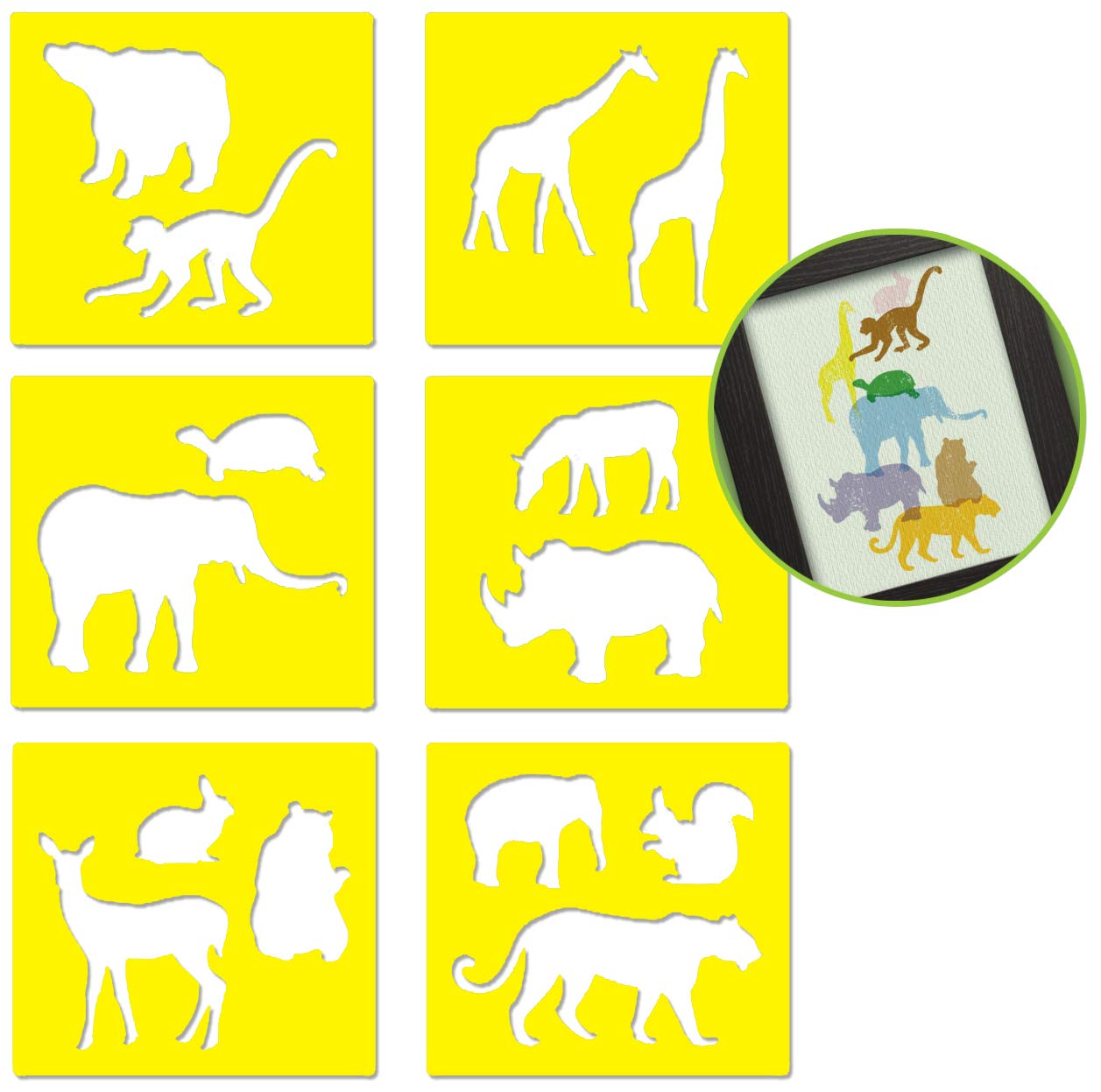 Buy Animal Stencils Drawing Stencils for Kids Stencil Set of 6 Plastic