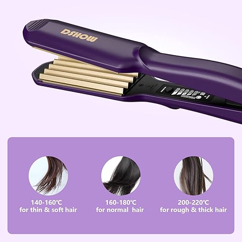 Crimping Iron Hair Crimper for Hair DSHOW Hair Volumizing Crimper with  Titanium Ceramic Plates Styling Tools f
