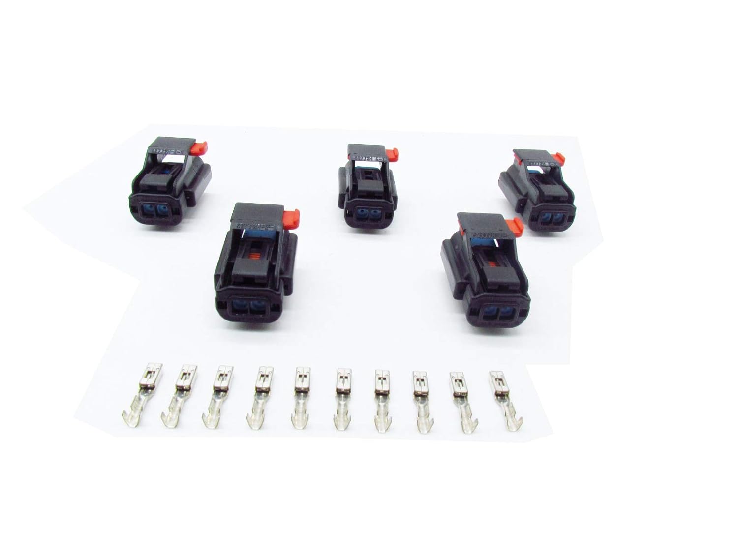 CNKF 5 Sets FCI 2 pin black female plastic car engine connector oil