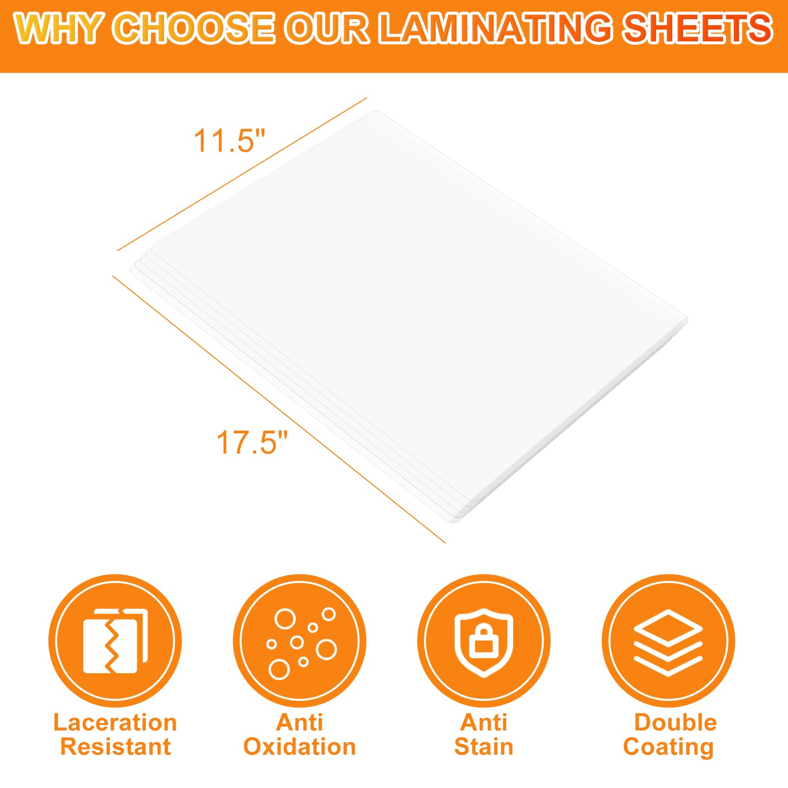 CAREGY 100 Pack Laminating Sheets, Hold 11 x 17 Inch Sheet, 3 Mil Clear Thermal Laminating Pouches 11.5 x 17.5 Inch Lamination Sheet Paper for Laminator, Round Corner