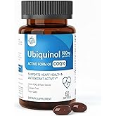 Ubiquinol CoQ10 600mg with PQQ, Vitamin E & Plant Sterols – High Absorption Formula with Black Pepper & Sunflower Lecithin – Heart Health, Energy Production & Antioxidant Support丨60 Softgels