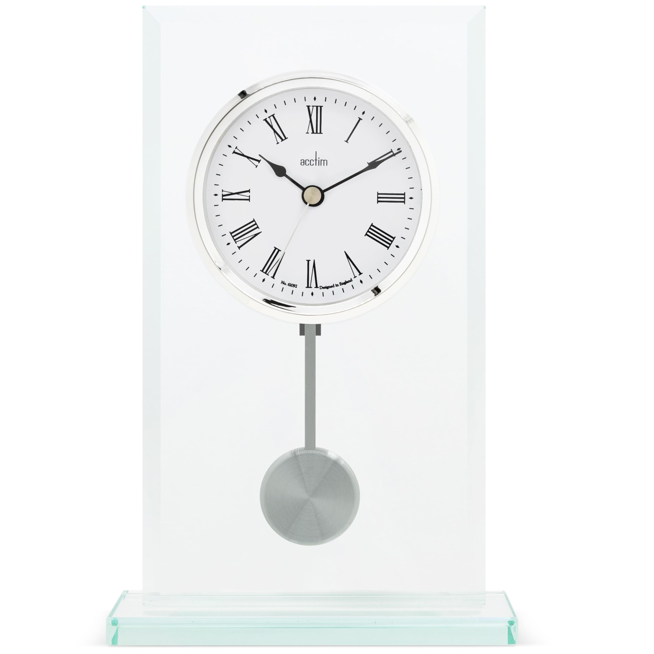 Acctim La Collina 37067 Tall Glass Pendulum Mantel Clock