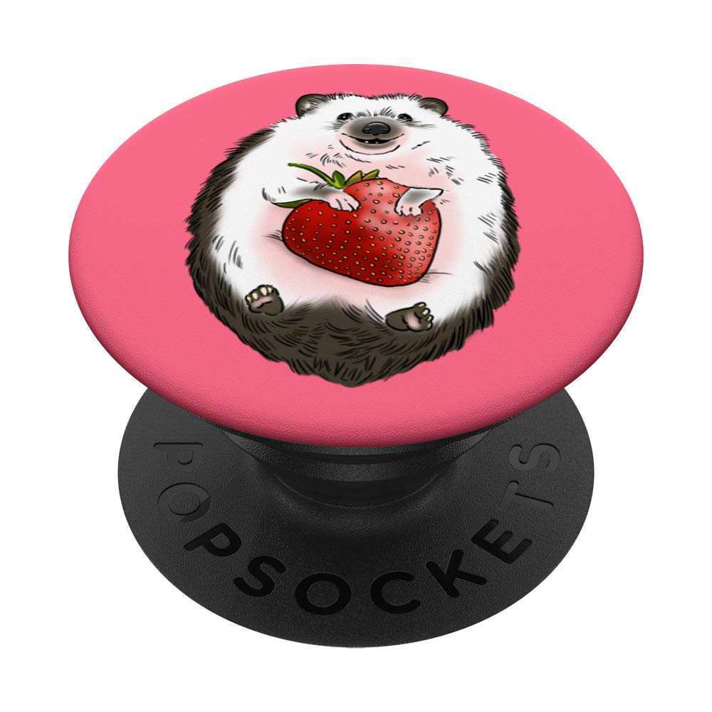 Cute Hedgehog Drawing, Hedgie Lover, Strawberry Hedgehog PopSockets PopGrip: Swappable Grip for Phones & Tablets