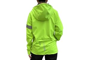Wulibike Cycling Jackets for Womens Running Jacket Winter Thermal Reflective Hoodie Windproof Coat With 6 Pockets