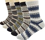 Mens Thick Wool Crew Winter Socks 5-Pack