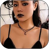 Dtexhif Slip Chain Necklace for Women Gothic Stainless Steel Bar Pendant Cuban Link Necklaces Adjustable Goth O Ring Long Necklaces Punk Rock Collar Choker Trendy Lariat Y Necklace