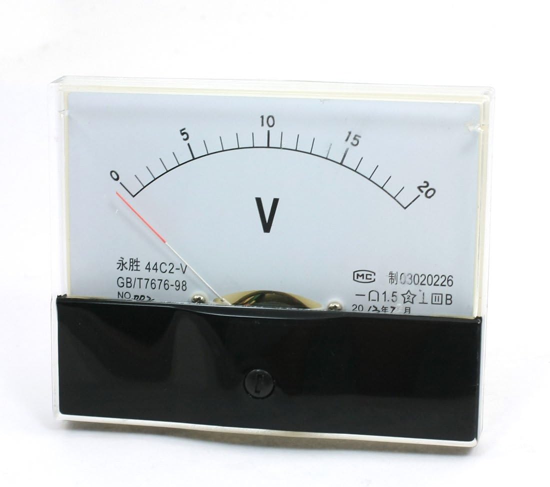 uxcell Analogue 0-20V DC Voltage Needle Panel Meter Voltmeter 44C2-V