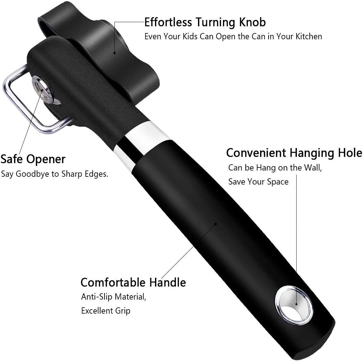 JoGoi Tin Openers for Arthritis Hands Good Grips Soft Handled Can Opener Doublewhale Manual Tin