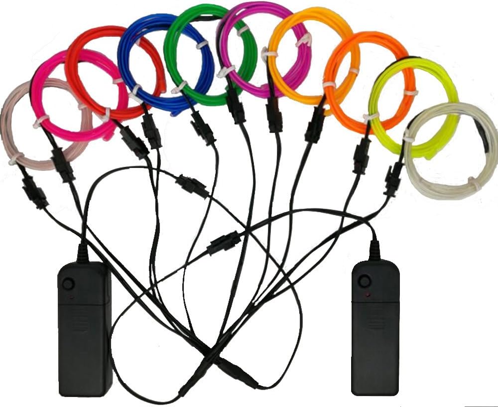 TGHCP-10x3FT Neon Glowing EL Wire Kits(10 Colors)