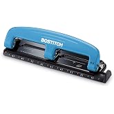 Bostitch Office EZ Squeeze&trade; Reduced Effort 3-Hole Punch, 12 Sheets, Blue (2103)
