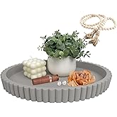 Oval Tray for Coffee Table Décor 13" Concrete Modern Decorative Trays Home Décor Accents -Coffee Table Centerpieces -Island D