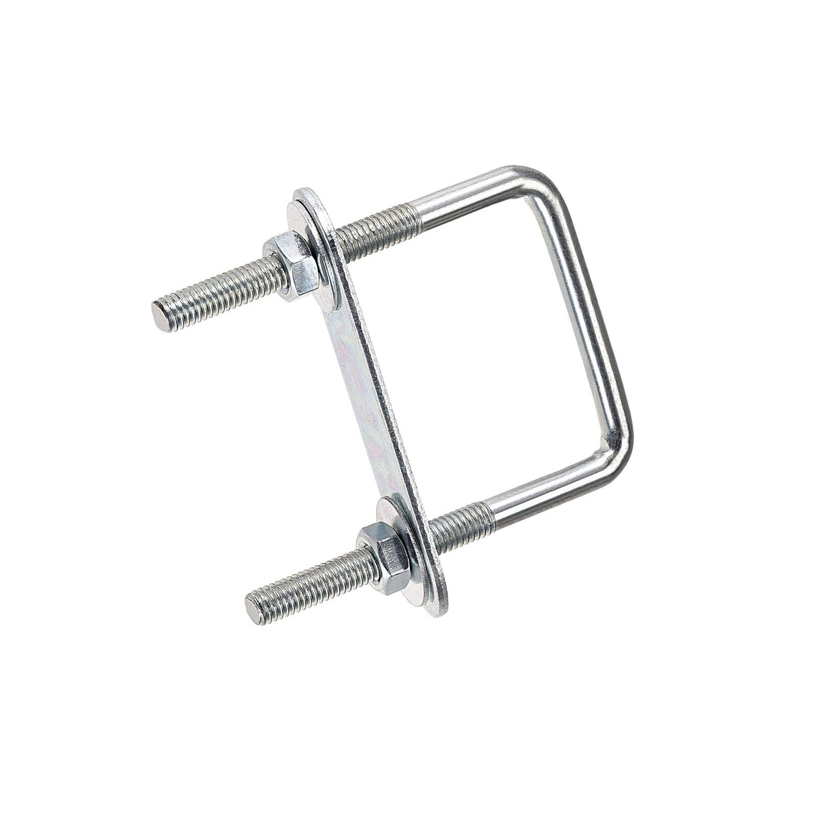 TOP-VIGOR 4 sets M6 Square U-Bolts, 42mm Inner Width 70mm Length Steel U-Bolts with Nut, Plate, Washer for Building Installations Mechanical Parts Connection Cehicles Ships