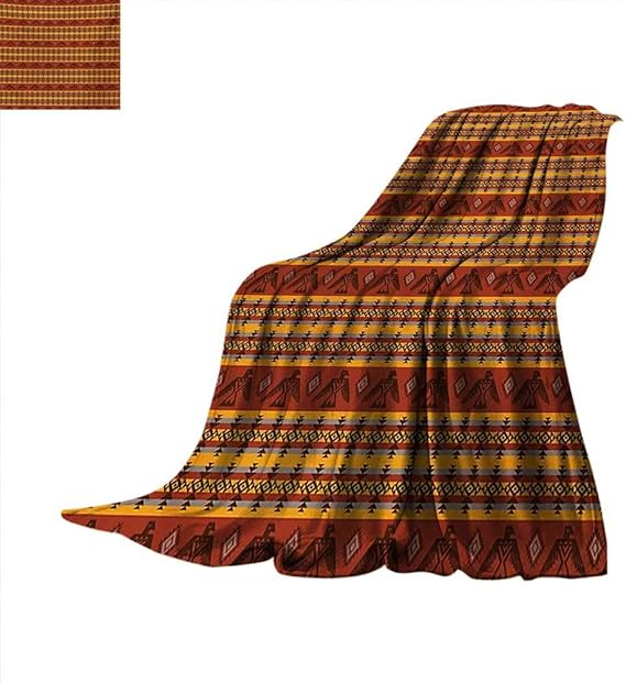 Native American Throw Blanket Indigenous Tribal Style Artistic Eagles