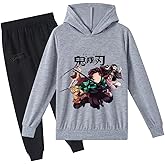 D.O.T Boys Girls Anime Slayer Tracksuit Pullover Hoodie Jogging Pants Set 2 Pieces Sweatshirt for Kids 2-15Years