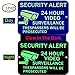 Video Surveillance Sign Glow - No Trespassing Signs - Home & Business Security Stickers Self-Adhesive Decal - Security Alert 0.40 Aluminum - 3 Pack