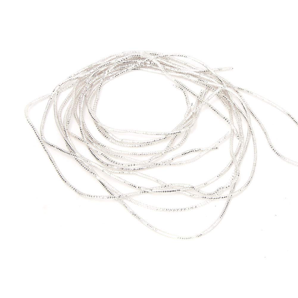 1.5mm Embroidery Material Metallic Wire, Embroidery Thread Copper Wire Sewing Stitching Gloss 1.5mm Dia. Manual DIY String for Embroidery Beading and Clothes Decoration (Silver)