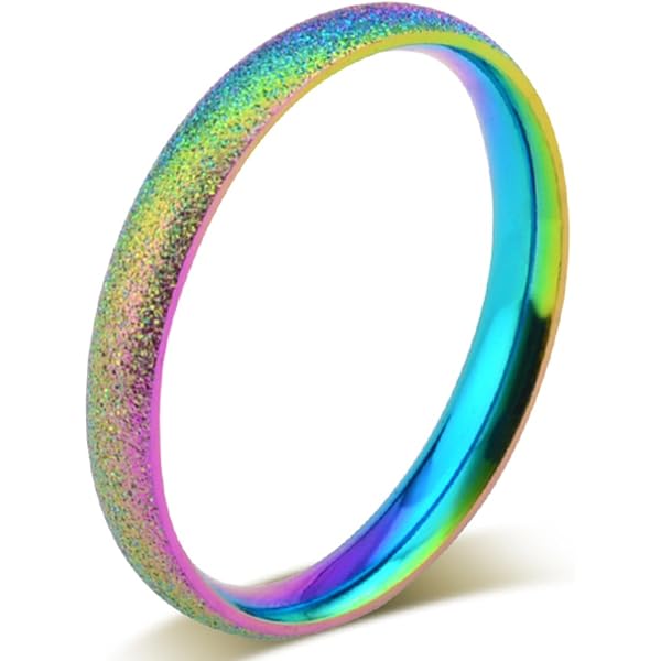 5mm Titanium Stainless Steel Rainbow Pride Ring - Pave CZ LGBT Engagement Wedding Band For Men & Women