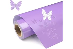 HYPERTAI Purple Permanent Vinyl, 12'' X 11FT Adhesive Vinyl Roll, Durable, Removable, Waterproof for Cricut Machine, Decor Sticker, Car Decal, Scrapbooking, Signs