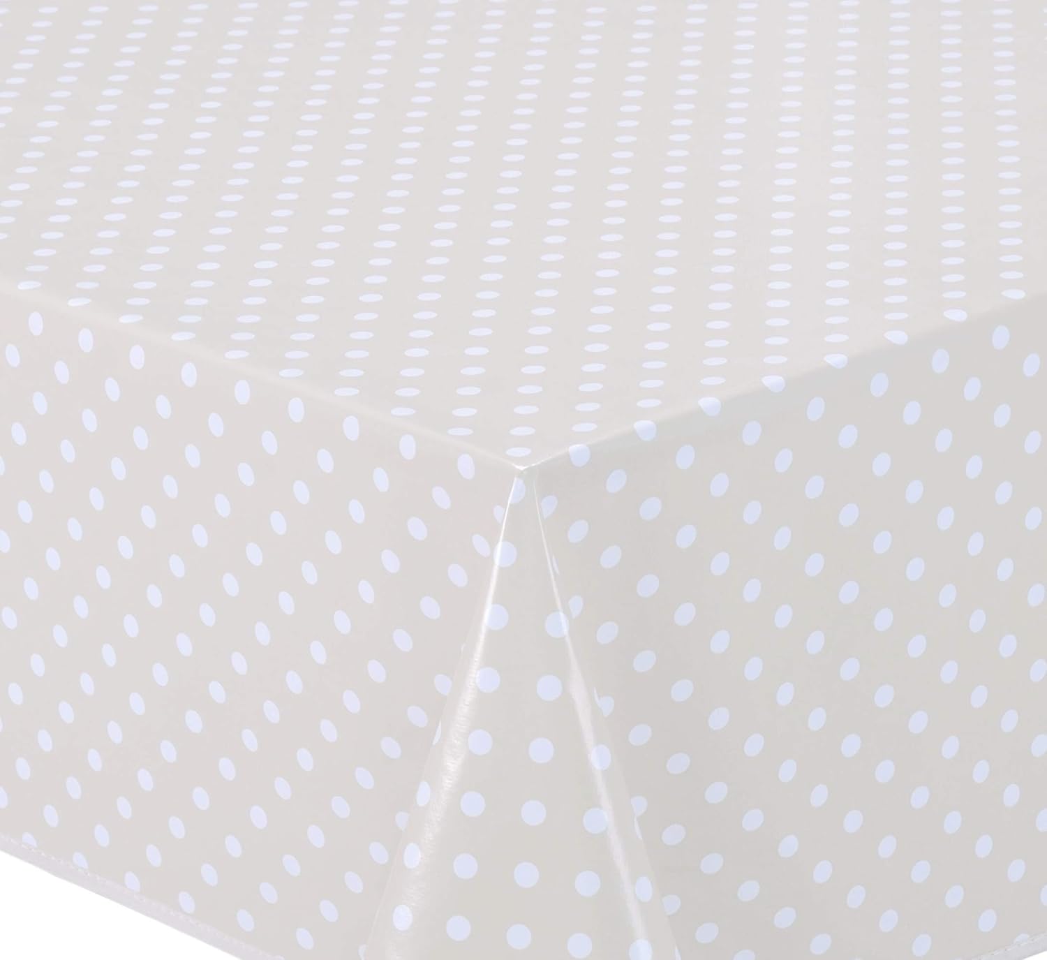 Home Direct Large Rectangular Oilcloth PVC Wipe Clean Tablecloth 140cm x 240cm 55x94 Small Polka Dot Beige - Image 3