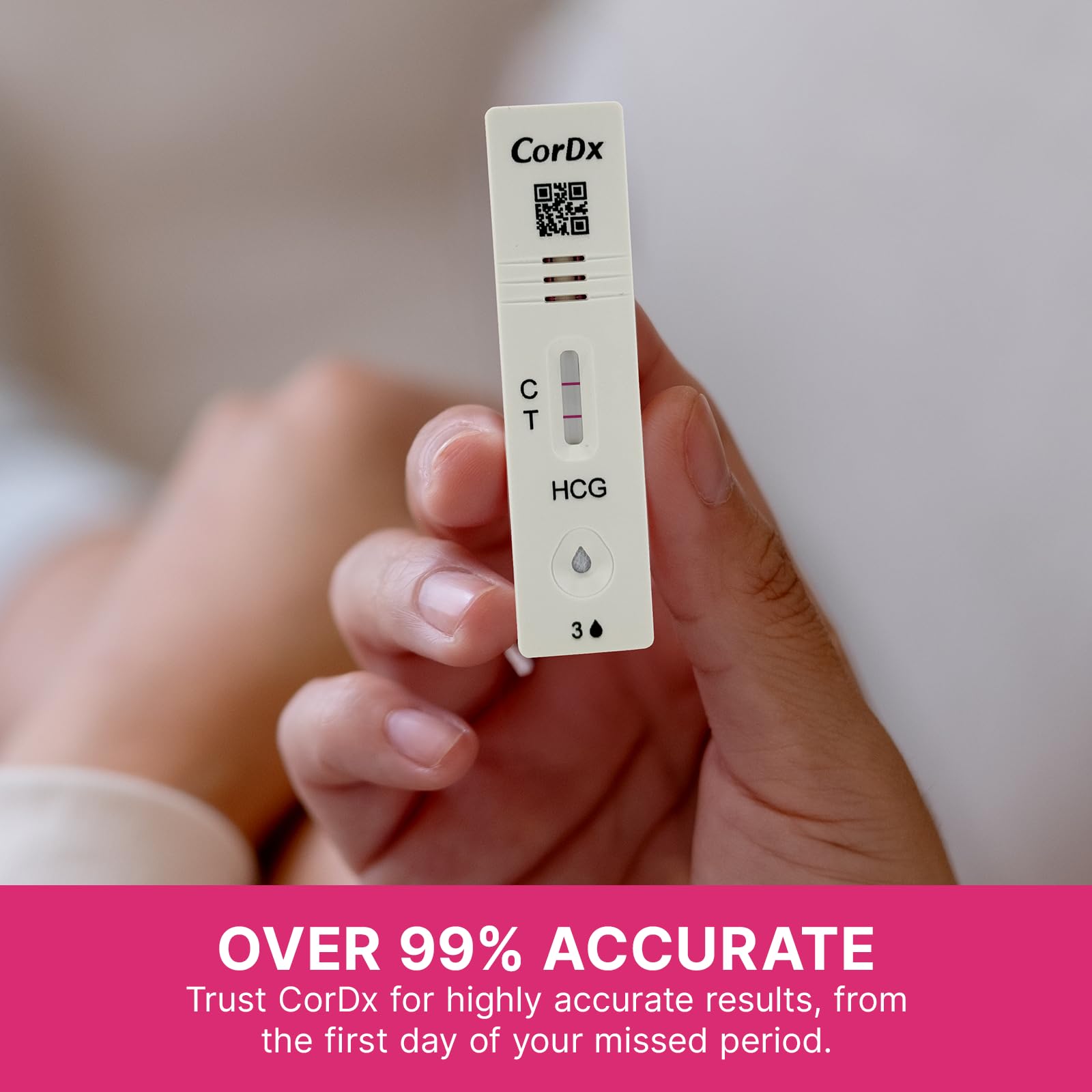 CorDx Early Detection Pregnancy Test Kit, Urine Tests for Easy at Home hCG Level Testing, Tester for Pregnant Women, Clear, Fast and Reliable Result with Over 99% Accuracy, 3 Pack Cassettes