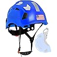 AOLAMEGS Construction Safety Hard Hat - ANSI Z89.1 Type Ι OSHA Approved Safety Helmets with Chin Straps Lightweight Reflective Vented ABS Hard Hats For Men Women Industrial Workwear 6-point Suspension