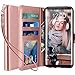 Suyncll Pressure Washer Galaxy S8 Plus Case, LK [Wrist Strap] Luxury PU Leather Wallet Flip Protective Case Cover with Card Slots and Stand for Samsung Galaxy S8 Plus (Rose Gold)