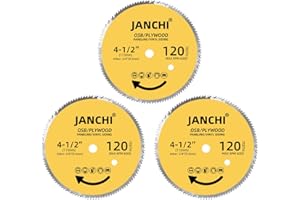 JANCHI 3Pack 4-1/2 Inch 120T Circular Saw Blade 3/8 Inch (9.5mm) Arbor, Plywood, OSB, Paneling and Vinyl Siding Fast and Smooth Cutting Saw Blade