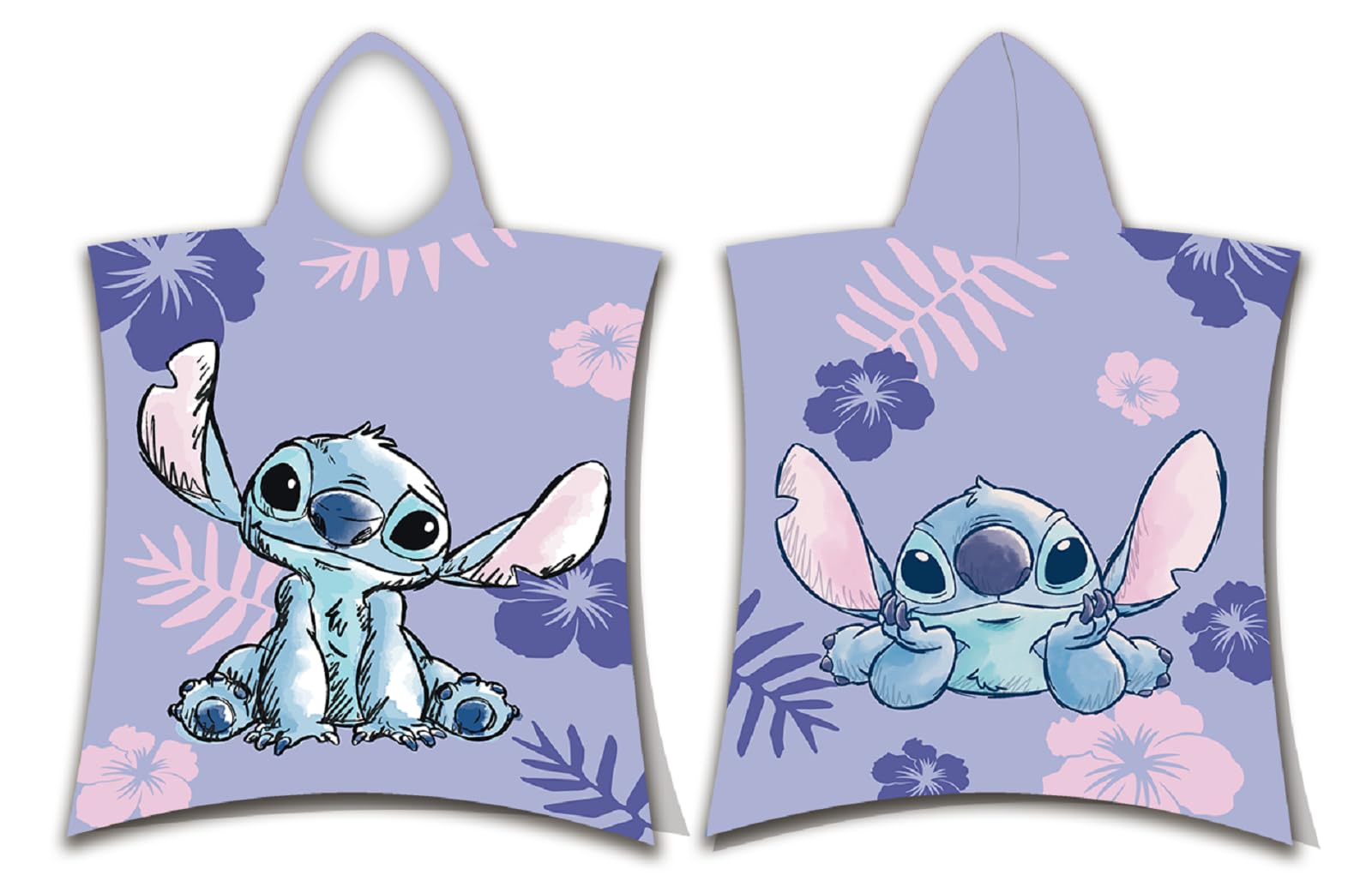 Disney Lilo & Stitch Kids Double Sided Hooded Towel Poncho 115x50cm