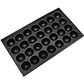 Anxingo Aluminium Takoyaki Pan - 28 Hole Square Cooking Plate Octopus Ball Maker 1.5" Half Sphere Takoyaki Maker for Baking Cooking