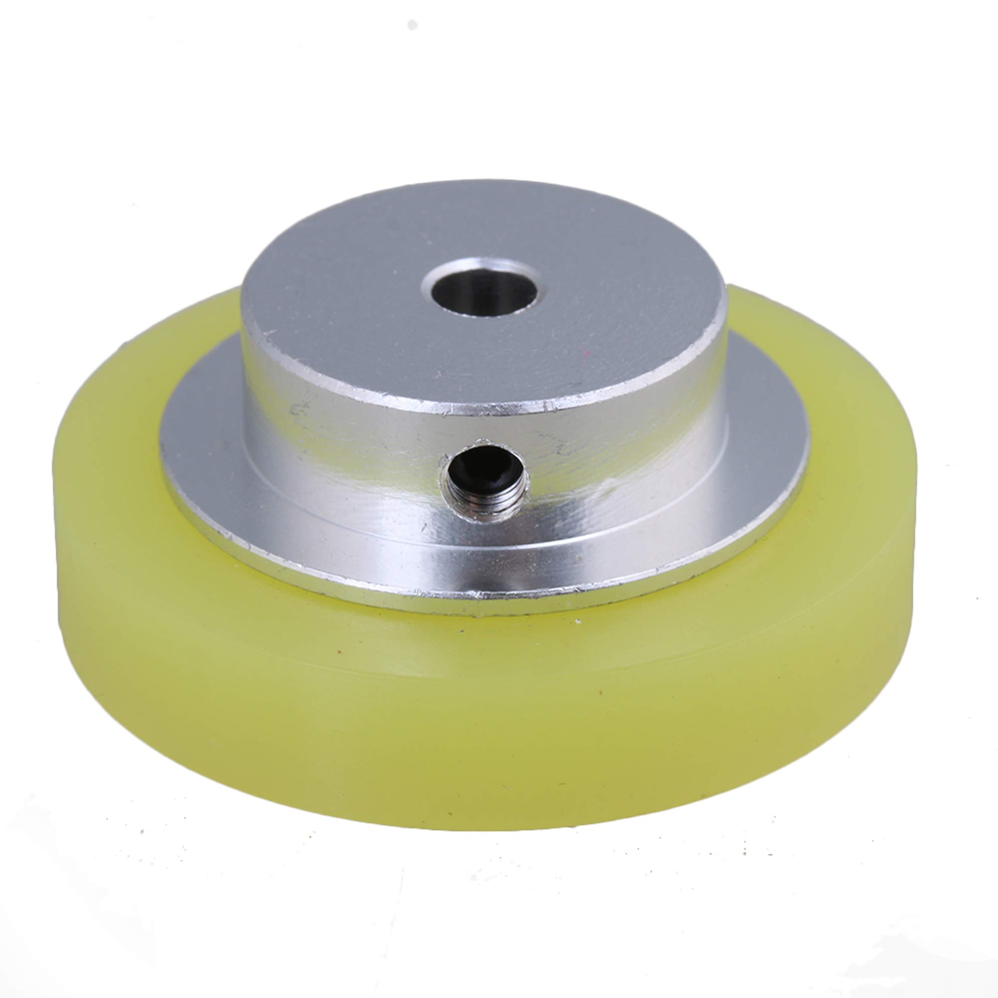 Yibuy Aluminum Silicone Encoder Measurement Meter Wheel for Rotary Encoder 50x6mm Yellow&Silver