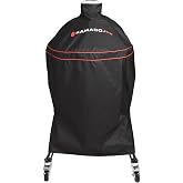 Kamado Joe Classic Joe Series 18-inch Ceramic Charcoal Grill and Smoker Durable Polyester Grill Cover with Adjustable Buckle in Black, Model KJ-GC23BWFS