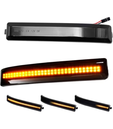 AUTOXBERT Amber LED Side Mirror Turn Signal Light For Ford F150 2004-2014 | Smoked Lens, Sequential Flow, Plug & Play - View #4